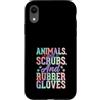 Vet Tech Veterinary Assistant Veterinari Custodia per iPhone XR Animali Scrub E Guanti Di Gomma Vet Tech