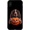 Halloween Pumpkin ESS Dog Owner Gifts Custodia per iPhone XS Max Springer Spaniel Inglese Halloween Cane Jack O Lanterna Faccia