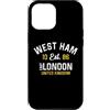 Desert Merch West Ham England Shop Custodia per iPhone 12 Pro Max West Ham East London Regno Unito Stampa invecchiata bianco/oro