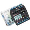 LVYXON Mixer audio DJ a 4 canali con BT e USB, scheda audio di alimentazione da 48 V, interfaccia XLR/1/4, lettore MP3, equalizzatore a 3 bande per studio streaming, KTV, palcoscenico live performance