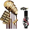 Generic Set di mazze da golf da uomo in lega di titanio, 12 pezzi: 3 legni, 7 ferri, 1 putter, 1 Ironwood, borsa per il trasporto, alte prestazioni di rimbalzo, costruzione in carbonio SR Grade
