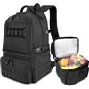 Jueachy Zaino 2 in 1 da 30 litri, con scomparto termico da 15 l | Zaino termico tattico a prova di perdite, zaino da viaggio nero Moll per picnic, campeggio, lavoro, spiaggia, escursionismo
