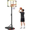SPORTNOW Canestro da Basket Regolabile per Adulti Esterno 2.1-2.4 m Giallo | Canestro da Esterno, con Ruote, Base Riempibile