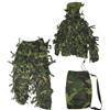 Generic Tuta Ghillie 3D Strisce Tessuto Giungla Camouflage Caccia Giacca Pantaloni | Rete Traspirante,900g;Fasce Stoffa Dense,Bottoni;Cintura Elastica,Sacca;Per Osservazione Fauna,Airsoft,Ocio
