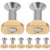 Toyvian 8 Pezzi Dadi in Ottone con Viti per Tavola Hydrofoil M6 | Acciaio Inossidabile e Rondelle Incluse, per Wing Foil Board e Surfboard, Montaggio Rapido