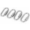 Kivivaka 4 moschettoni ovali da 3,5 mm, in acciaio inox, con chiusura a | 304 per connettore in metallo durevole per chiave per anello catena corda zaino campeggio escursionismo pesca