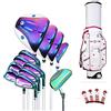 Generic Set completo di mazze da golf da donna, con manico in carbonio, 12 mazze da allenamento, con sacca per stecche, ideale per principianti e appassionati, attrezzatura da golf ad alte prestazioni