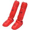 predolo Protezione Tibia Caviglia e Dorso Del Piede Regolabile Parastinchi da Imbottito Paratibia con Protezione Del Piede per Esercitazioni Tecniche, Rosso, L
