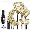 Generic Set di mazze da golf mancini, confezione completa da 12 pezzi, aste professionali in grafite e acciaio al carbonio, con borsa con ruote per un facile trasporto