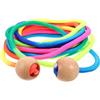 DIYEAH Corda per saltare lunga arcobaleno, 5 m, per esercizi all'aperto | Maniglie in legno con palla, corda di gruppo per allenamento fitness, attività sportive, giochi scolastici e di squadra,