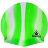 Water Gear Jazz Silicone Swim Cap Green/White Candy Stripe