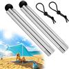 generic Pali pieghevoli per tenda da spiaggia da 2 m, compatibili con Neso Grande | Accessori antiruggine con testa in schiuma. Offre una tenuta stabile per la protezione solare all'aperto in ogni gita.