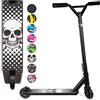 Land Surfer Monopattino Freestyle con Micro Ruote 100mm - Monopattino Trick Professionale Rotazione 360 Gradi - Monopattino 2 Ruote da Trick E Stunt Scooter per Bambini da 8 Anni Nero e Bianco