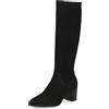 CAPRICE Stivali da donna con tacco a blocco vegani, Nero (Black Stretch), 37,5 EU