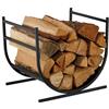 Relaxdays Scaffale per Legna da ardere a U, Metallo, HLP: 40x46x38 cm, Porta Legna, Nero