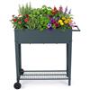 Relaxdays Aiuola rialzata, ripiano, Ruote, Giardino, Balcone & terrazza, HxBxT: 80 x 85 x 50 cm