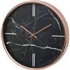 Unity Bolton - Orologio da parete, effetto marmo, silenzioso, moderno, nero, 38 cm