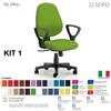SEIPO KIT TIPO 1 K0001 Poltrona operative imbottita con braccioli FISSI Movimento sincronizzato "R2" SEIPO ECOPELLE D2