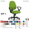SEIPO KIT TIPO 1 K0002 Poltrona operative imbottita con braccioli FISSI Movimento sincronizzato "R4" SEIPO ECOPELLE D2