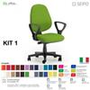 SEIPO KIT TIPO 1 K0003 Poltrona operative imbottita0 con braccioli FISSI Movimento sincronizzato "Z" SEIPO ECOPELLE D2