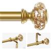 VOREFF Bastoni per tende dorati per finestre da 81,3 a 182,9 cm: asta regolabile in acrilico da 2,5 cm con terminali in lamina d'oro traslucida, asta singola decorativa per tenda per camera da letto e bagno