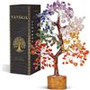 YATSKIA Albero della vita dei chakra, cristalli e pietre curative, decorazione Feng Shui, accessori per meditazione, regali per persone spirituali, albero di cristallo fatto a mano con sette cristalli