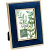 Isaac Jacobs Cornice portafoto in velluto blu navy, con doppio bordo dorato, orizzontale e verticale, realizzata per tavolo e parete, per casa e ufficio (10 x 15 cm, blu navy con oro)