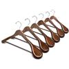 Amber Home Confezione da 6 grucce in legno di noce, a spalla larga, con barra antiscivolo per pantaloni, giacche, vestiti e maglioni, finitura liscia, per vestiti pesanti