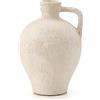 Luka - Vaso rustico in ceramica, vaso in terracotta da 21 cm, con manico, vaso decorativo in argilla neutra, per soggiorno, tavolo, mensola (bianco sporco, M)
