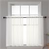 Chyhomenyc Set di 2 tende velate con filtro della luce, piccole tende lunghe 61 cm, corte per bagno, soggiorno, bar, cantina, con tasca per asta, 106 x 61 cm, avorio