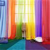 WPM WORLD PRODUCTS MART WPM - Set di 6 tende trasparenti arcobaleno per finestra, sfondo colorato, per sala giochi, asili, camera da letto, verde lime, arancione, rosso, bianco, giallo brillante, blu navy, tende per bambini