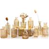 TBWIND - Set di 12 vasi in vetro ambrato, piccoli vasi per centrotavola, mini vasi vintage per decorazioni per matrimoni, vaso in vetro trasparente sfuso per fiori singoli, decorazioni floreali da