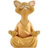 JFSM INC. Stravagante Statuetta di Gatto Arancione Buddha Meditazione Yoga da Collezione - Happy Cat Collection - Regali per Amante dei Gatti per Donne, Regali per Amanti dei Gatti per Uomini