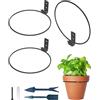 NACETURE Confezione da 3 ganci per piante da 20,3 cm, per esterni e interni, gancio da parete in metallo, set di anelli per vasi da fiori neri con pala da giardino