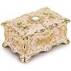 Hipiwe Portagioie vintage in metallo - Scatola portaoggetti rettangolare a due strati, scatola portagioie ornata portagioie decorativa scatola regalo per donne e ragazze, 17,8 x 12,7 x 7,6 cm