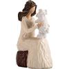 Elegondrar Statuette di donna con cane, regalo Westie per gli amanti dei cani, ideale per compleanno, Ringraziamento, Natale, scultura dipinta a mano bianca per casa e ufficio, decorazione per mensole