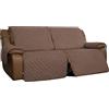 Easy-Going Copridivano reversibile per divano reclinabile, copertura con sedute separate, protezione con cinghie elastiche, per bambini, cani, animali domestici (per divano a 2 posti, marrone/beige)