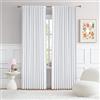 DUALIFE - Tende per finestre bianche larghe, larghezza 178 cm x lunghezza 213 cm, tende oscuranti per la privacy per porta scorrevole e tende con linguetta posteriore, 2 pannelli