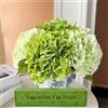 YalzoneMet Fiori artificiali di ortensia naturale, realistici, in lattice, 53,3 cm, stelo lungo, 2 verde chiaro+2 bouquet di fiori di ortensia verde scuro, per casa, feste, esterni, matrimoni,