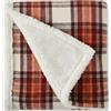 Eddie Bauer Edgewood Plaid Flannel Sherpa Coperta, Red, 50" x 60"