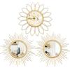Uaussi Confezione da 3 specchi in metallo per specchi da parete a raggi di sole, decorazione per la casa, decorazione da parete per soggiorno, camera da letto, ingresso