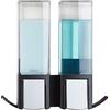 Better Living Clever - Dispenser Doppio per Doccia, a 2 camere, per Montaggio a Parete, per Bagno, Hotel, bagnoschiuma, Ganci per riporre Oggetti, Senza Trapano, Dispenser di Sapone per Shampoo