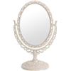 XPXKJ Specchio da tavolo da 17,8 cm, con ingrandimento 3x, specchio vintage di bellezza per bagno, camera da letto (ovale, beige)