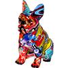 IDORTYBB Scultura a forma di bulldog francese con graffiti, statuetta artistica per la casa, per soggiorno, camera da letto, libreria, mobile TV, scrivania, centrotavola, ornamento (A1)
