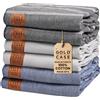 GOLD CASE HOME COLLECTION Gold Case - Set con 6 XXL 70 x 39 pollici - Asciugamani originali LYCIA 100% cotone turco naturale - Ultra leggeri - per bagno, spiaggia, hammam, copridivano, picnic, yacht, grigio, nero