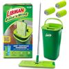 LIBMAN COMMERCIAL Libman Rinse 'n Wring Mop and Bucket System | Mocio per pavimenti in microfibra | Pulitore per pavimenti in legno duro | Mocio bagnato e asciutto | Camere d'acqua pulite e sporche | Power Blades | 4
