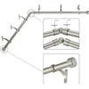 Mayrhyme Bastoni per tende ad angolo per finestre regolabili con terminali in alluminio e supporti di diametro 2,5 cm, 2 lati, 81,3-213,3 cm, nichel spazzolato