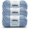 Caron All Day Cotton - 3 confezioni da 170 m/99,8 g Occhi blu 100% cotone mercerizzato filato