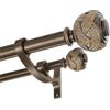 Hosmile Bastone per tende doppie per finestre 91-182 cm, bronzo antico doppio bastone per tende con terminali classici, resistente 2,5 cm anteriore e posteriore 1,5 cm bastone decorativo per tende doppie aste