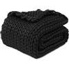 YNM Coperta originale lavorata a maglia, morbida, traspirante e portatile, peso medio, per divano, letto e altro ancora, elegante decorazione per la casa (nero, 100 x 130 cm)